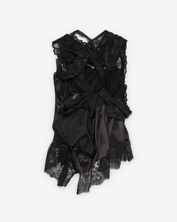 Junya Watanabe - Women's Satin and Lace Blouse - (Black)