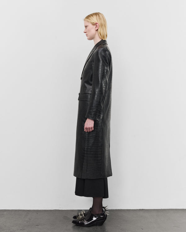 Junya Watanabe - Women's Embossed Double Breasted Coat - (Black)