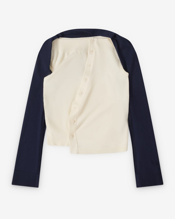 JW Anderson - Women's Off Shoulder Tank Top - (Off White/Navy)