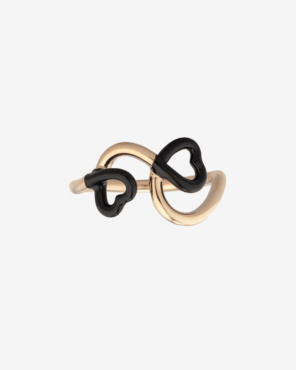 Bea Bongiasca - Women's Double Heart Ring - (Yellow Gold)