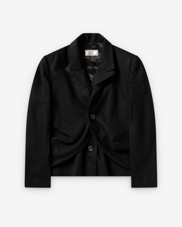 Litkovska - Women's Draped Wool Peacoat - (Black)