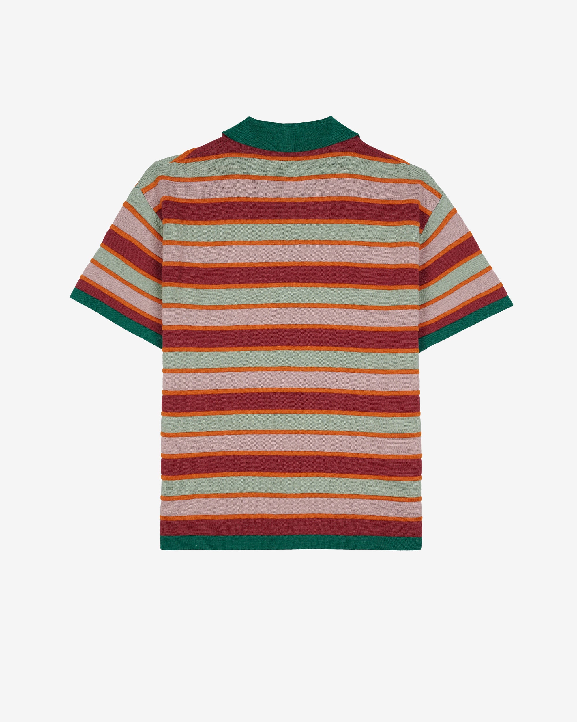 Brain Dead - Men's Lifted Stripe Half Zip Shirt - (Red Multi) view 2, Click to Zoom in