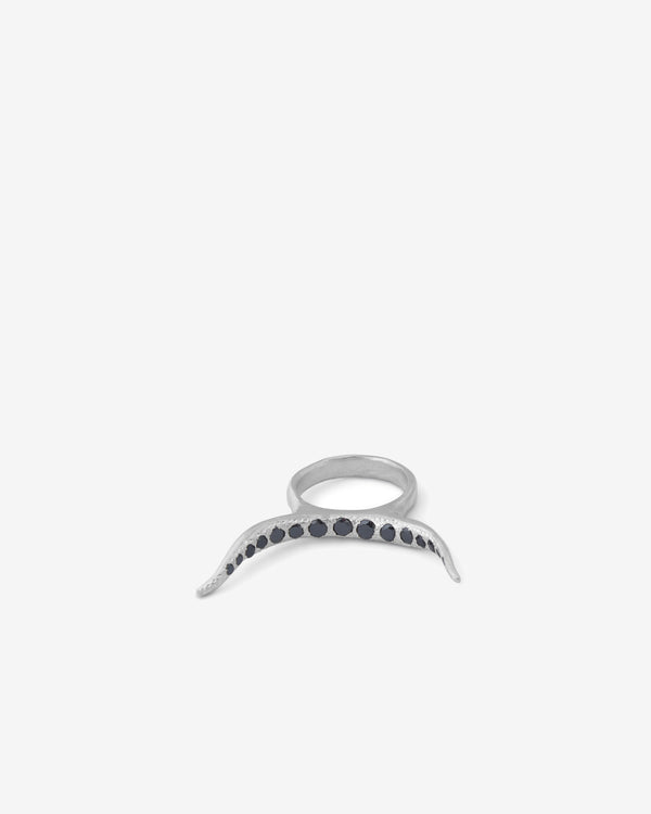 Burkindy - Horn Ring - (Sterling Silver/Onyx)