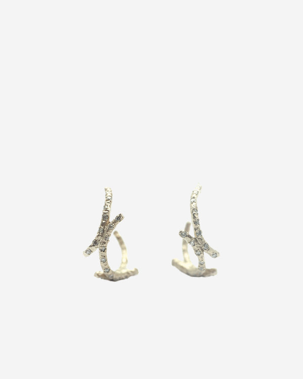 Noguchi Bijoux - Women's Cross Earrings - (White Gold)
