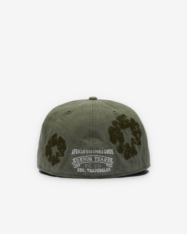 Denim Tears - Men's New Era 59/50 Mono Wreath Cap - (Dark Green)