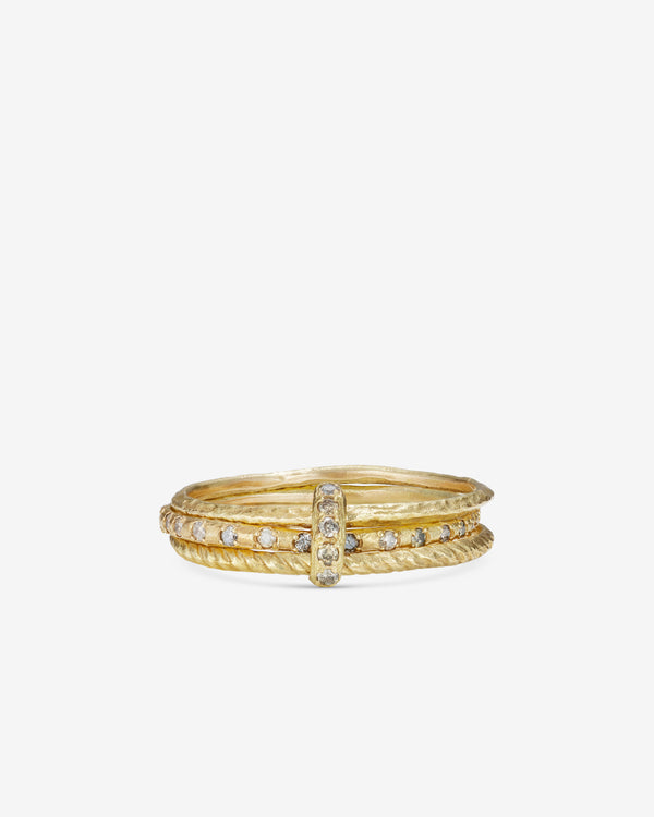 Noguchi Bijoux - Women's Rings with Brown Diamonds - (Yellow Gold)