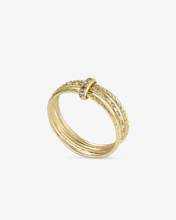 Noguchi Bijoux - Women's Rings with Brown Diamonds - (Yellow Gold)