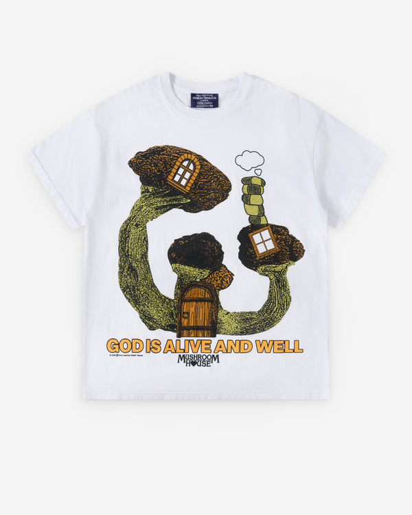 Online Ceramics - Men's God Is Alive And Well T-Shirt - (White)