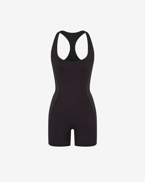 NikeSKIMS - Women's Matte Shine Mix T-Back One-Piece - (Obsidian)