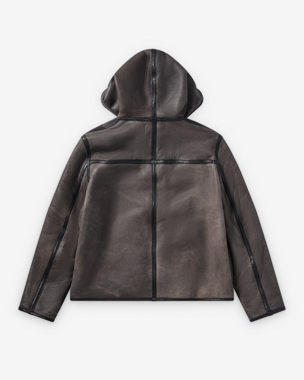 Our Legacy - Men's Full Zip Jacket - (Smoky Black Dry Shearling)