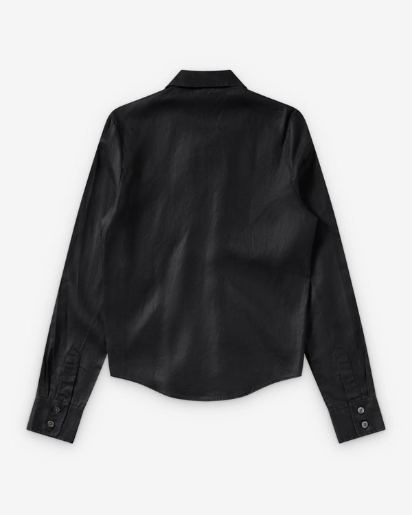 Our Legacy - Women's Slim Zip Shirt - (Lacquer Black Mirror Tencel)