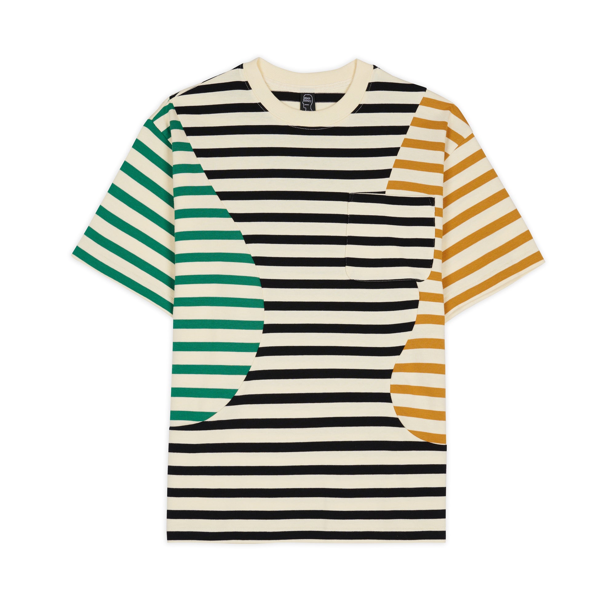 Brain Dead - Men's Organic Paneled Stripe T-Shirt - (Multi) view 1, Click to Zoom in