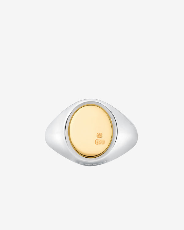 Bunney - Men's Oval Signet Ring - (Silver/Yellow Gold)