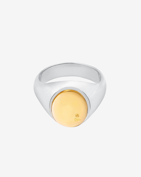 Bunney - Men's Oval Signet Ring - (Silver/Yellow Gold)