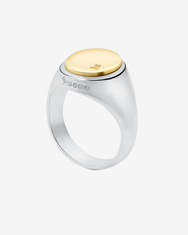 Bunney - Men's Oval Signet Ring - (Silver/Yellow Gold)