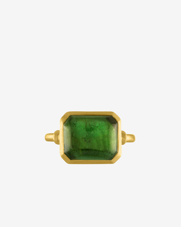 Prounis - Women's Green Tourmaline Capsa Ring - (Yellow Gold)