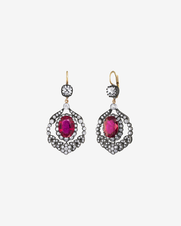 Mindi Mond - Women's Cherry Blossom Chandelier Earrings - (Yellow Gold)