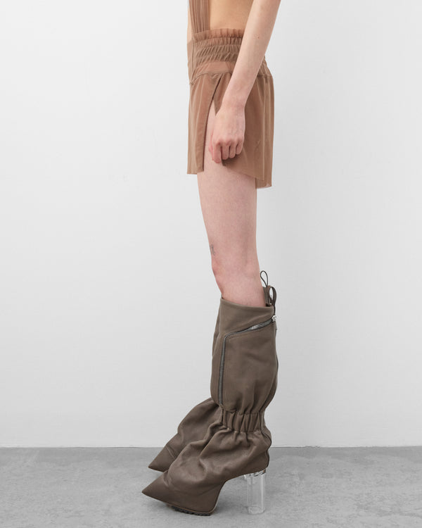 Rick Owens - Women's Highwaisted Stretch Shorts - (Dust)