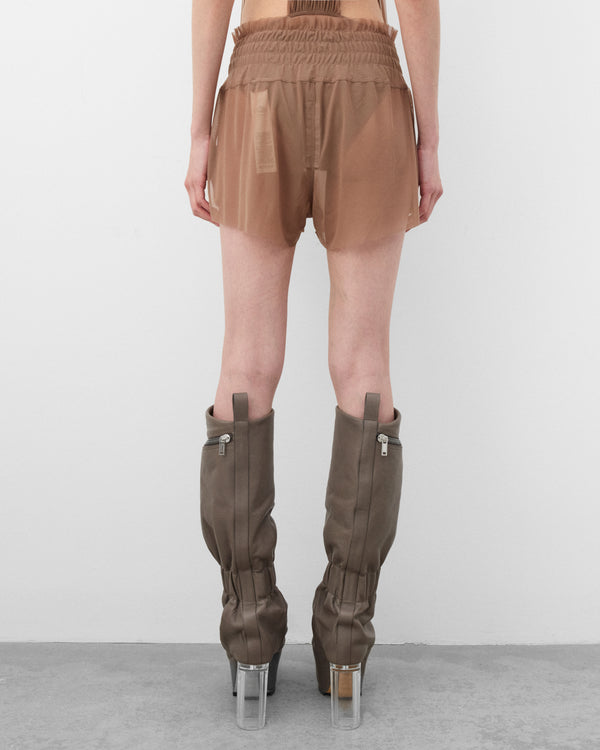 Rick Owens - Women's Highwaisted Stretch Shorts - (Dust)