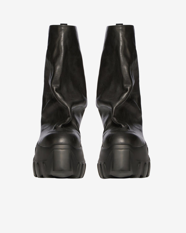 Rick Owens - Men's Flared Leather Tractor Boots - (Black)