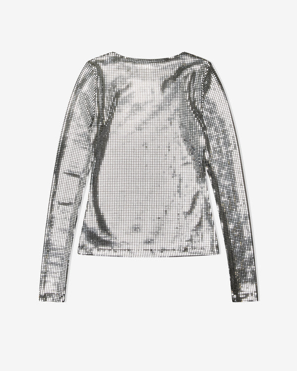 MM6 Maison Margiela - Women's Metallic Long-Sleeved Top - (Silver)