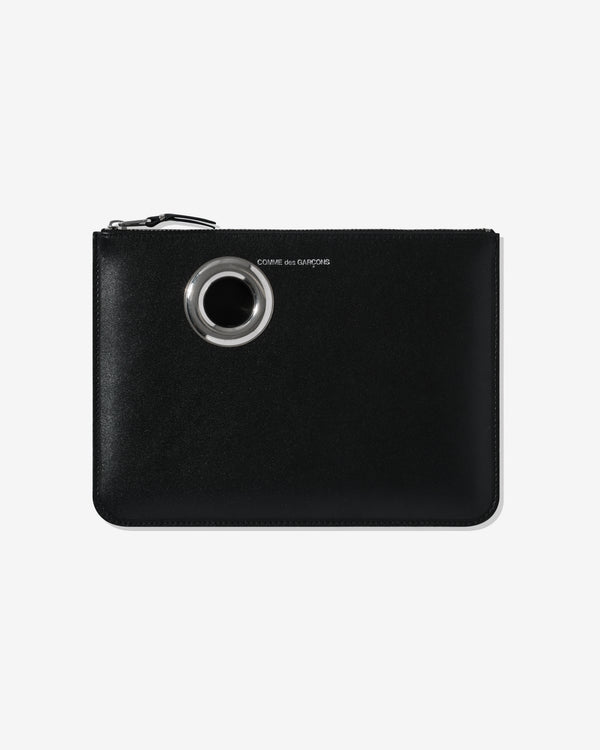 CDG Wallet - Silver Eyelet Wallet - (Black SA5100SE)