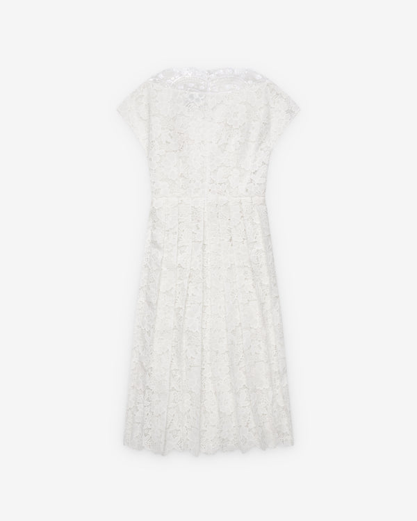 Simone Rocha - Women's Pleated Sheer Panel Flare Dress - (Ivory)