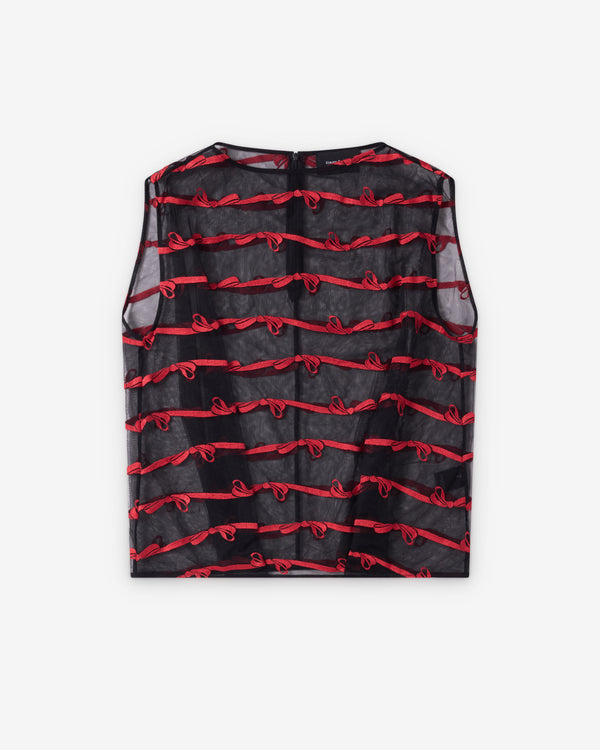 Simone Rocha - Women's Boxy Smock Top - (Black/Red)