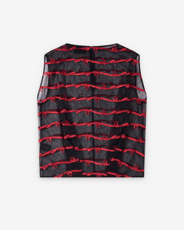 Simone Rocha - Women's Boxy Smock Top - (Black/Red)