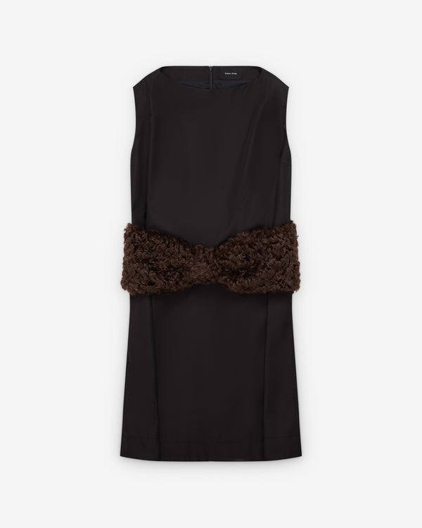 Simone Rocha - Women's Boxy Peplum Bow Detail Dress - (Black/Brown)
