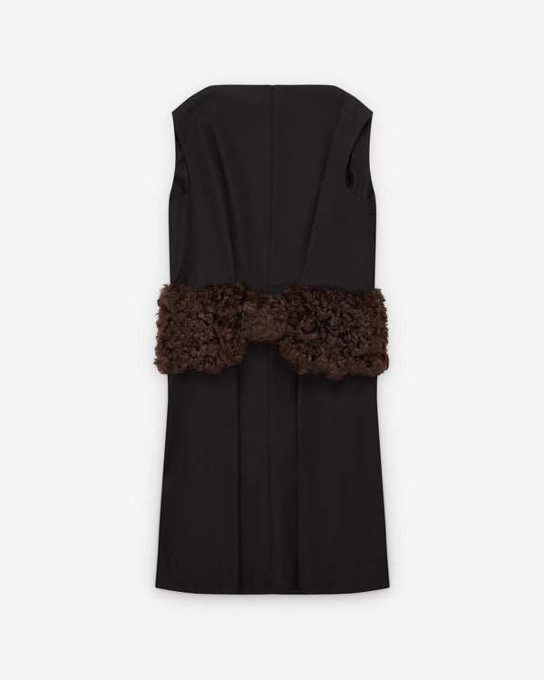 Simone Rocha - Women's Boxy Peplum Bow Detail Dress - (Black/Brown)
