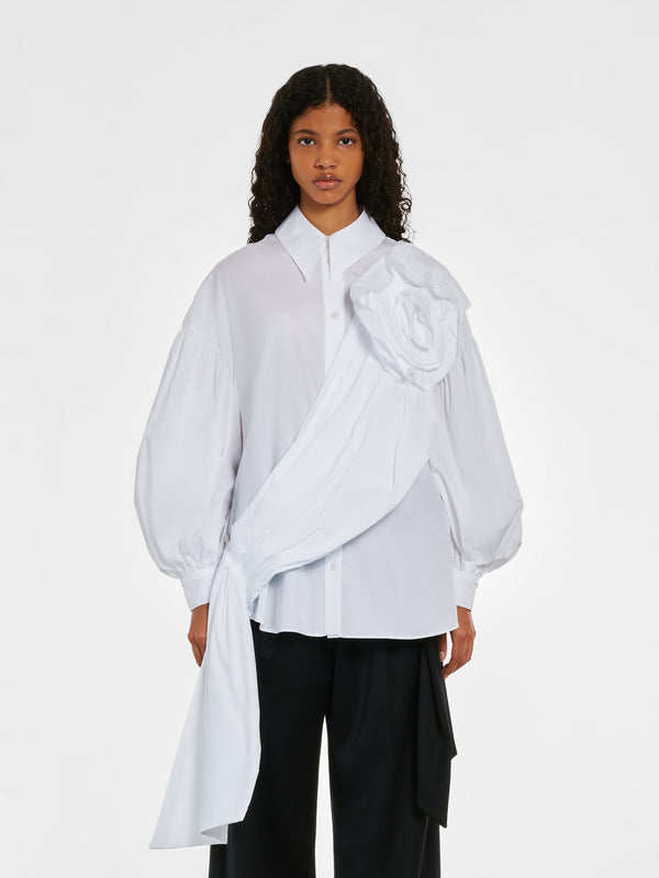 Simone Rocha - Women's Pressed Rose Sash Shirt - (White)