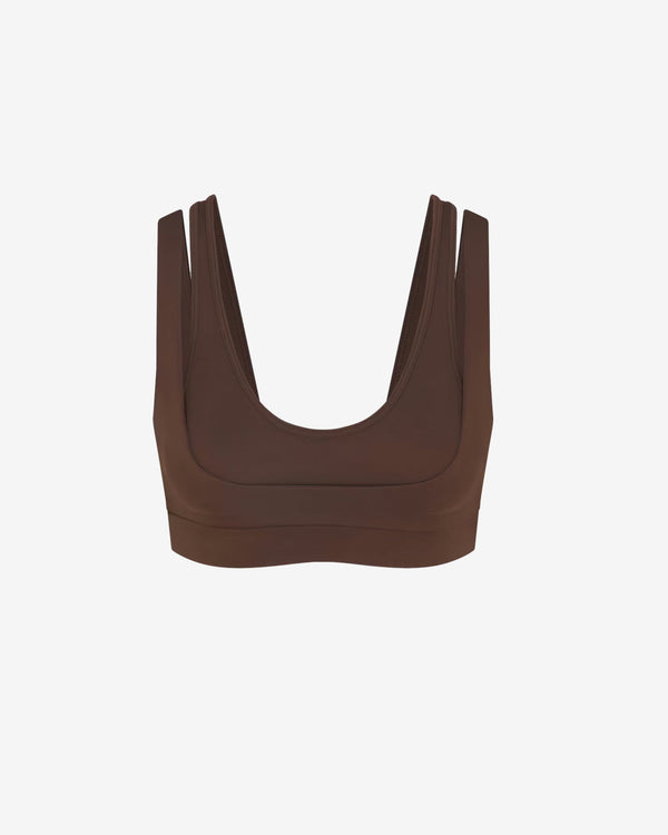 NikeSkims  - Women's Matte Double Strap Scoop Bra - (Dark Sepia)