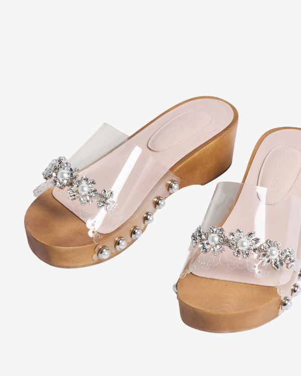 Simone Rocha - Women's Scalloped Wooden Clog - (Clear/Pearl)