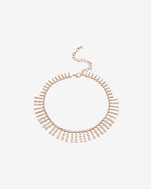 Shay - Women's Diamond Triple Dot-Dash Choker - (Rose Gold)