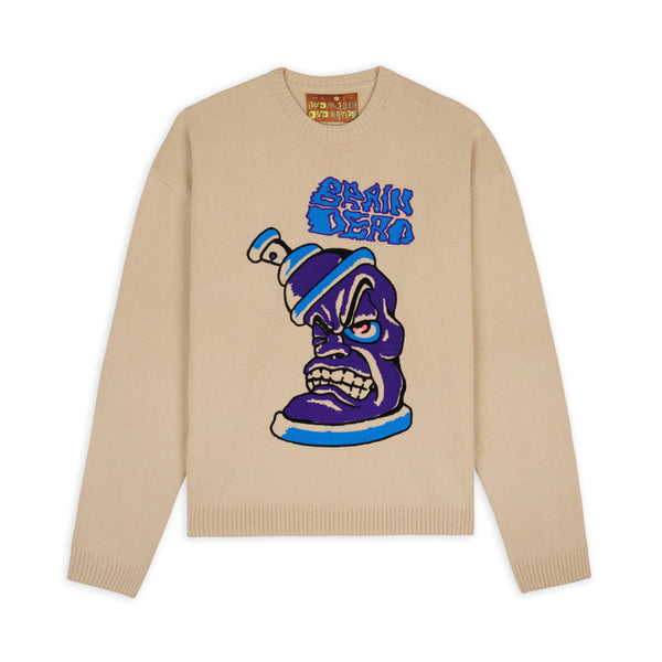 Brain Dead - Men's Spray Can Sweater - (Natural)