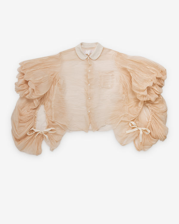 Tao - Women's Sheer Crinkled Blouse - (Pink)