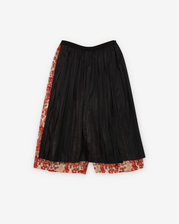 Tao - Women's Skirt Overlay Trousers - (Burgundy/Black)