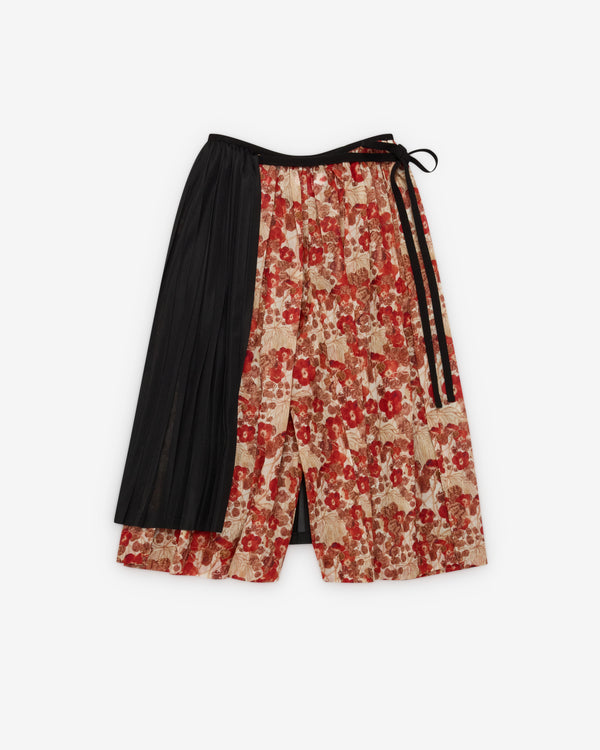 Tao - Women's Skirt Overlay Trousers - (Burgundy/Black)