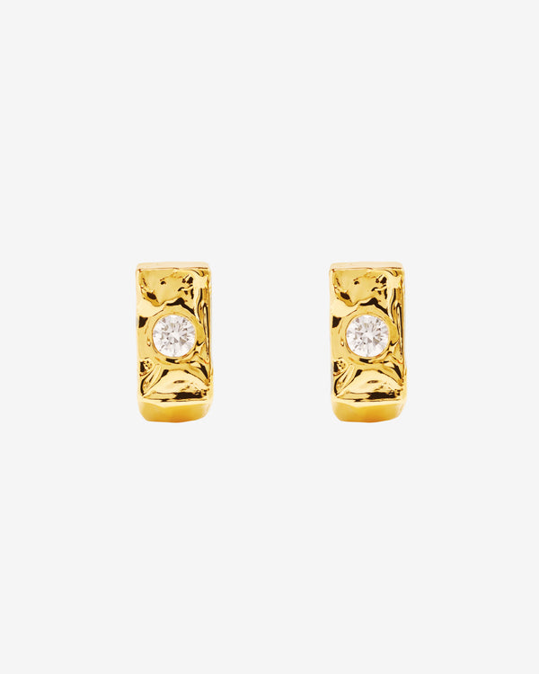 Patacharavipa - Women's Sighoop Round Earrings - (Yellow Gold)