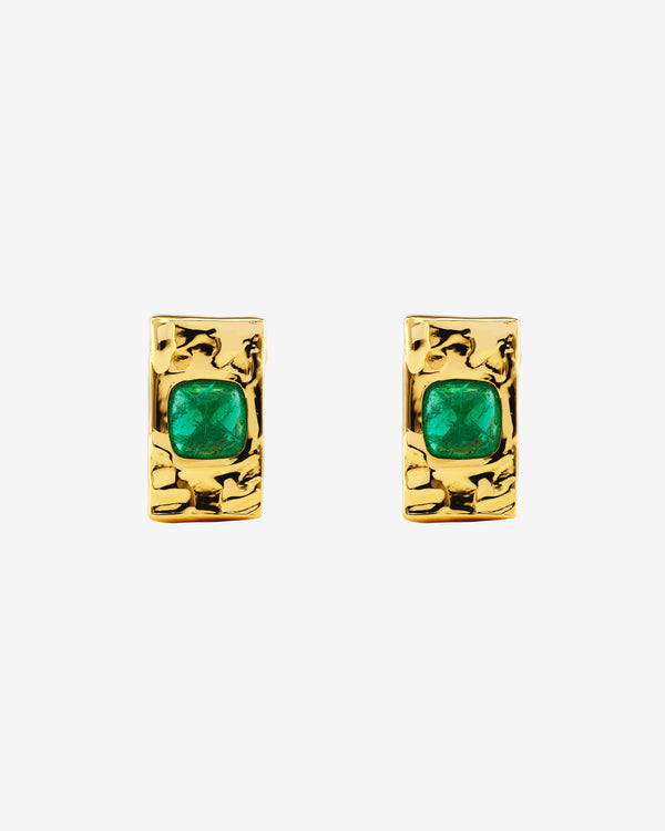 Patcharavipa - Women's Sugar Green Earrings - (Yellow Gold)