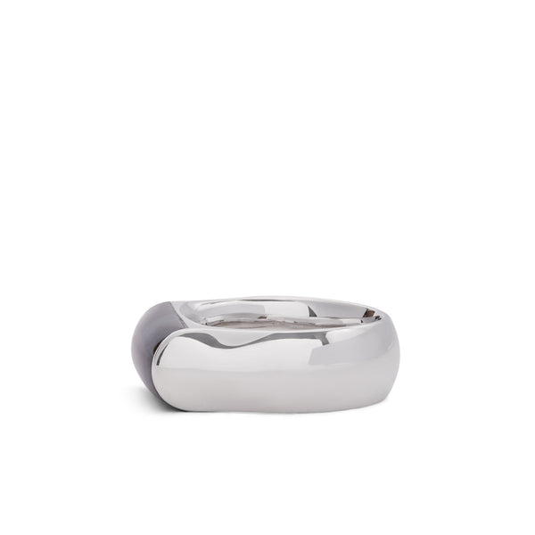 Tom Wood - Crest Ring Blue Hawk Eye - (Silver)