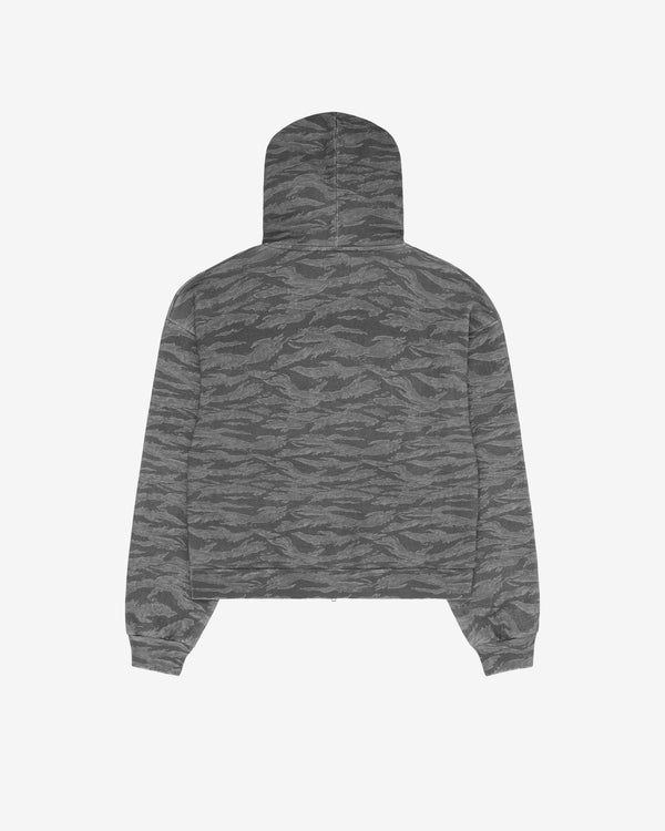 Fugazi - Men's Washed Tiger Camo Zip Hoodie - (Grey)