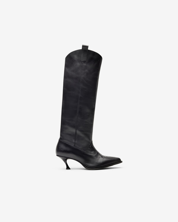 Vaquera - Women's Kitten Cowgirl Boot - (Black)