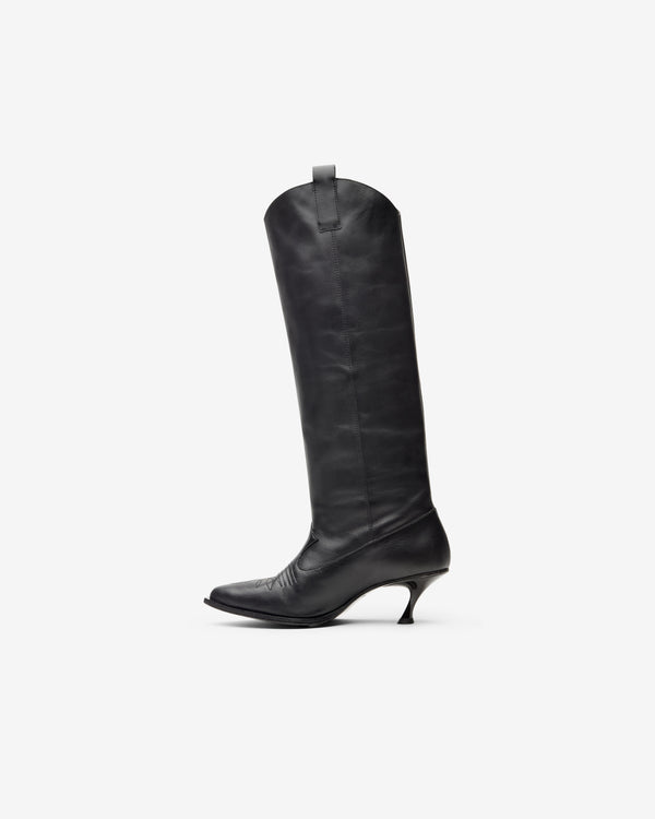 Vaquera - Women's Kitten Cowgirl Boot - (Black)
