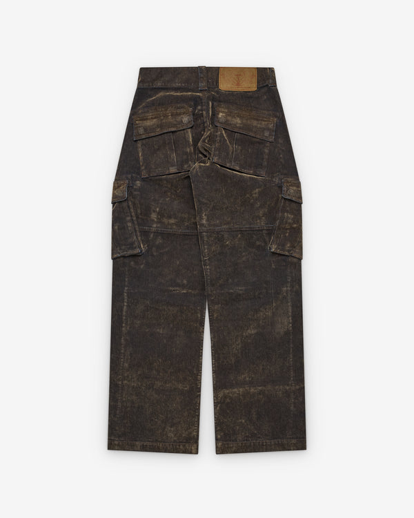 Vaquera - Women's Flocked Denim Workwear Pants - (Brown)