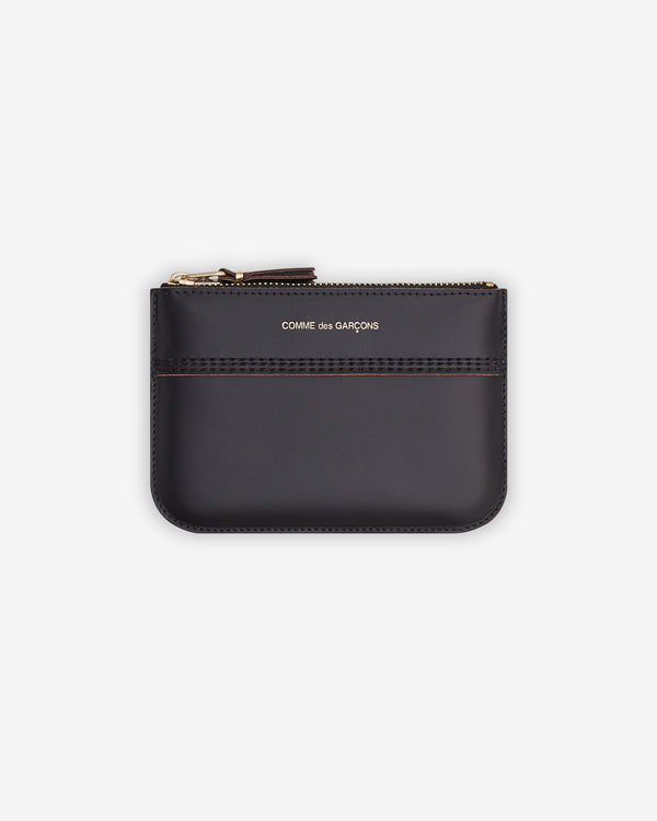 CDG Wallet - Triple Stitch Zip Pouch - (Black SA8100TS)