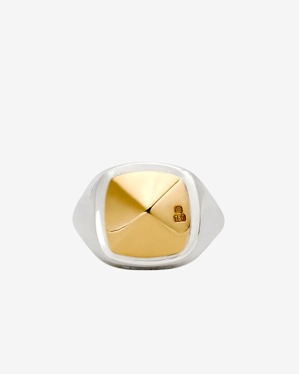 Bunney - Men's Mini Stud Cushion Signet - (Silver/Yellow Gold)