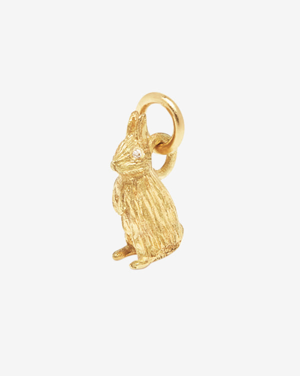 Bunney - Men's Tiny Standing Rabbit Charm - (Yellow Gold)