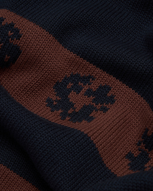 Denim Tears - Men's Wreath Striped Sweater - (Navy/Brown)